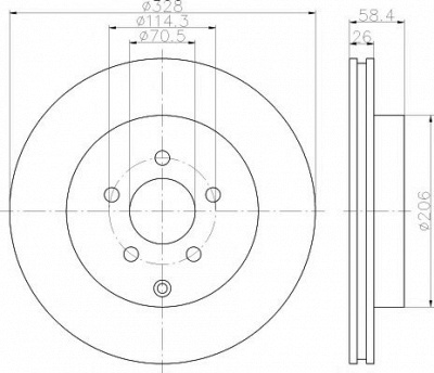 HELLA PAGID 8dd355120031 -  Тормозной диск